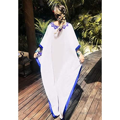 Wander Agio Womens Sunblock Skirt Long Dress Bikini Cover Up Beach Swimear Coverups Robe Dresses Embroider