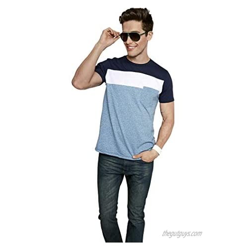 Aditivo Men's T-Shirt Short Sleeve with Pocket Casual Colored Stripes