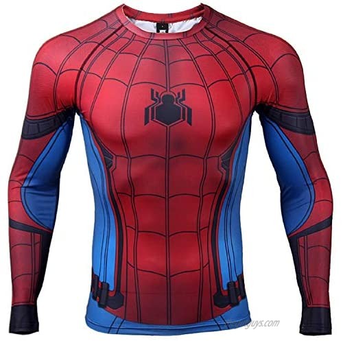 Civil War Long Sleeve Spiderman Compression Shirt 3D Print Men's Gym Top