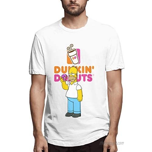 Dunkin Donuts Men's T-Shirt Graphic Cotton Shirts Fashion Crewneck Short Sleeve Tee