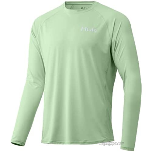 HUK Men's Pursuit Long Sleeve Sun Protecting Fishing Shirt Hex - Key Lime Medium