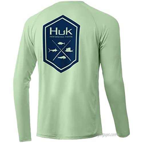HUK Men's Pursuit Long Sleeve Sun Protecting Fishing Shirt  Hex - Key Lime  Medium