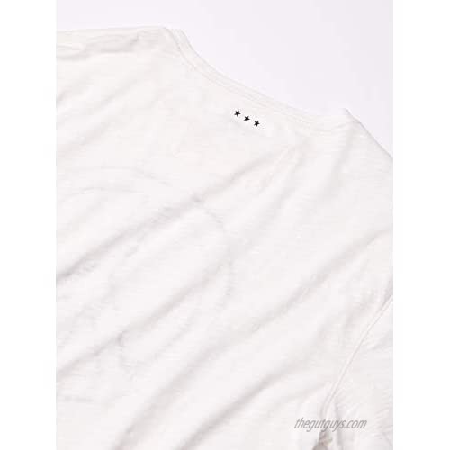 John Varvatos Star USA Men's Short Sleeve Crew Tee-Peace Sign Embroidery