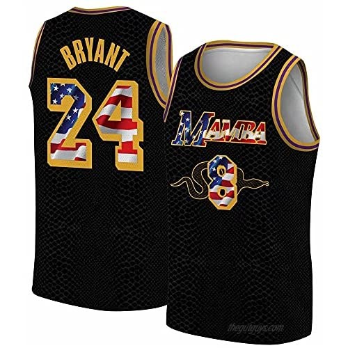 Los Angeles Mamba Basketball Jersey Player Number 8 24 American Flag Jersey T-Shirt for Men