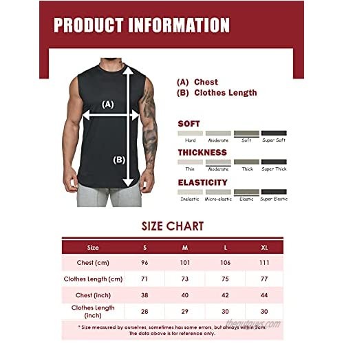 Magift Men's Stringer Bodybuilding Tank Tops Fitness Curved Hem Muscle Gym Workout Sleeveness Shirt
