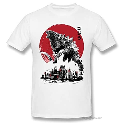 mayione Ink Style Monsters Godzilla & Ghidorah & Rodan & Mothra Mens Short Sleeve T-Shirt
