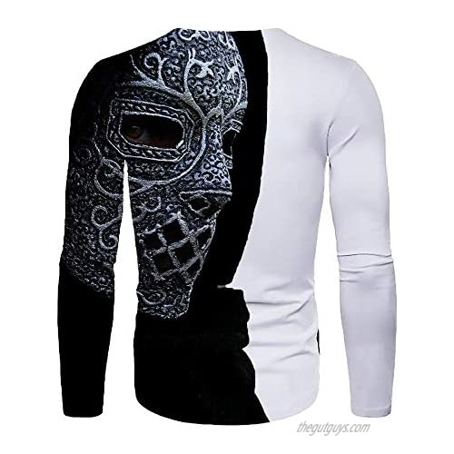 Men's 3D Graphic T-Shirt Long Sleeve Daily Tops Basic Round Neck