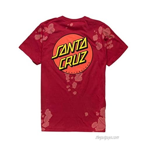 Santa Cruz Men's Classic Dot S/S Shirts Large Bleach Out Red