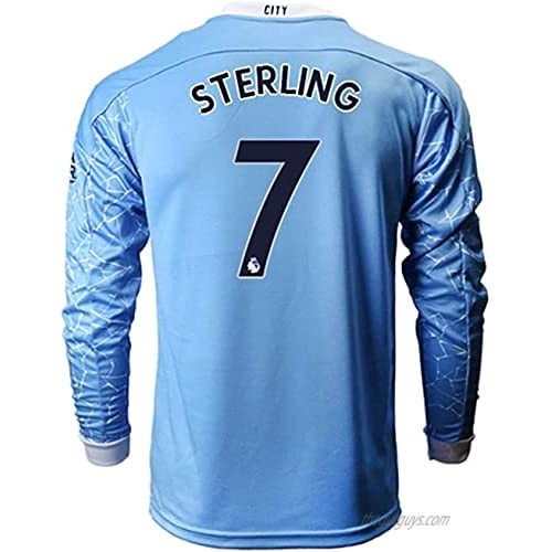 WDROO 2020-2021 Season #7 Sterling Men's Manchester Home Long Sleeve Soccer T-Shirts Jersey Color Blue