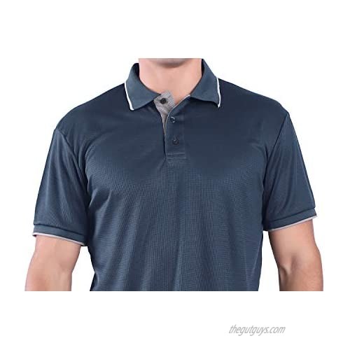 LeeHanTon Dry Fit Golf Shirts Mens Polyester Workout Outdoor Short Sleeve Breathable Golf Tee