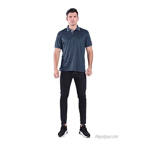 LeeHanTon Dry Fit Golf Shirts Mens Polyester Workout Outdoor Short Sleeve Breathable Golf Tee