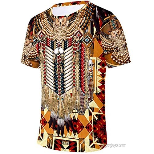 Mens African Dashiki T Shirt Tribal Floral Print V Neck Summer Casual Short Sleeve Slim Fit Shirts Tops(B)