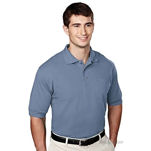 Tri-Mountain 106 Pique Pocketed Golf Shirt - Slate Blue - 3XLT