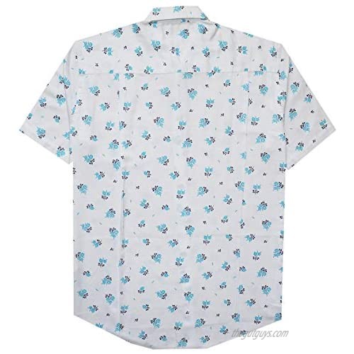 ALVISH Shirts for Men Short Sleeve Casual Regular Fit Cotton Shirt Button Down Pocket