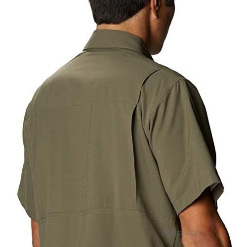 Columbia Men's Silver Ridge Lite Short Sleeve Shirt UV Sun Protection Moisture Wicking Fabric Stone Green Medium