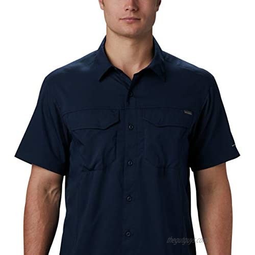 Columbia Men's Silver Ridge Lite Short Sleeve Shirt UV Sun Protection Moisture Wicking Fabric Collegiate Navy 5X Tall
