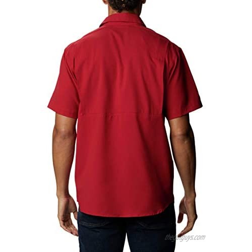 Columbia Men's Silver Ridge Lite Short Sleeve Shirt UV Sun Protection Moisture Wicking Fabric Red Velvet Large