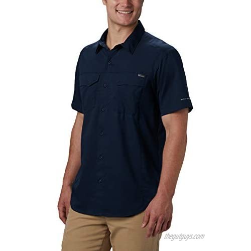 Columbia Men's Silver Ridge Lite Short Sleeve Shirt  UV Sun Protection  Moisture Wicking Fabric  Collegiate Navy  5X Tall