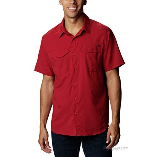 Columbia Men's Silver Ridge Lite Short Sleeve Shirt  UV Sun Protection  Moisture Wicking Fabric  Red Velvet  Large