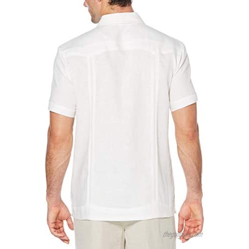 Cubavera Men's Slim Fit Short Sleeve 100% Linen Guayabera Shirt