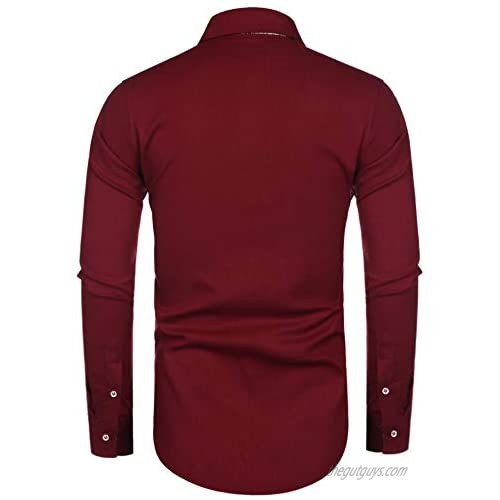 Daupanzees Men Cotton Linen Shirts Long Sleeve Luxury Design Paisley Print Dress Shirt Casual Button Down Shirt