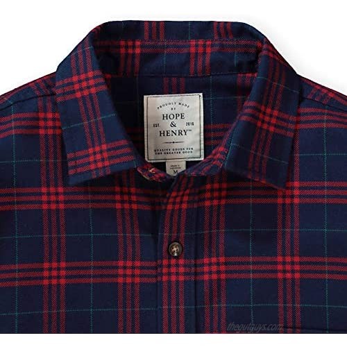 Hope & Henry Men's Brushed Cotton Flannel Button Down Shirt