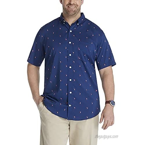 IZOD Men's Big & Tall Big and Tall Breeze Short Sleeve Button Down Patterned Shirt