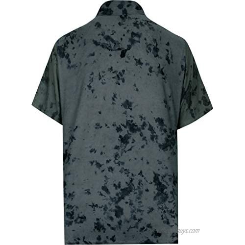 LA LEELA Men's Trendy Button Up Short Sleeve Hawaiian Shirt A