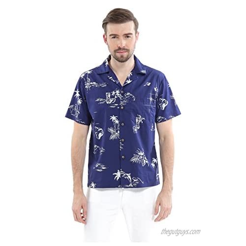 Men's Hawaiian Shirt Aloha Shirt in New Classic Design Map Flamingo Fish Pineapple