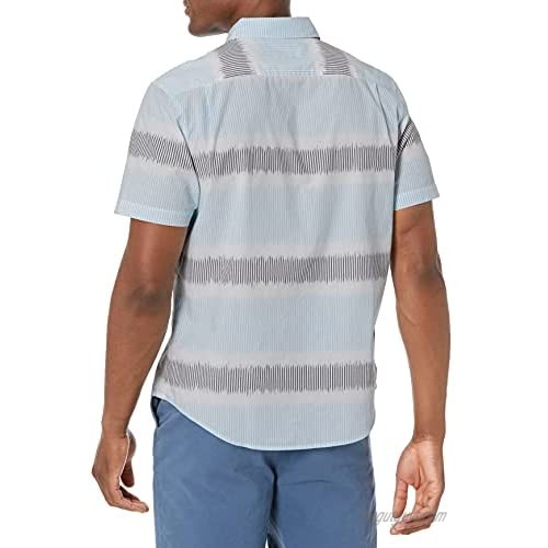 Original Penguin Men's Short Sleeve Stripe Button Down Shirt