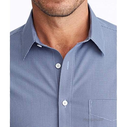 UNTUCKit Marcasin Wrinkle Free - Untucked Shirt for Men Long Sleeve Blue Gingham XX-Large Slim Fit