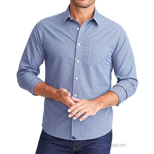 UNTUCKit Marcasin Wrinkle Free - Untucked Shirt for Men  Long Sleeve  Blue Gingham  XX-Large Slim Fit