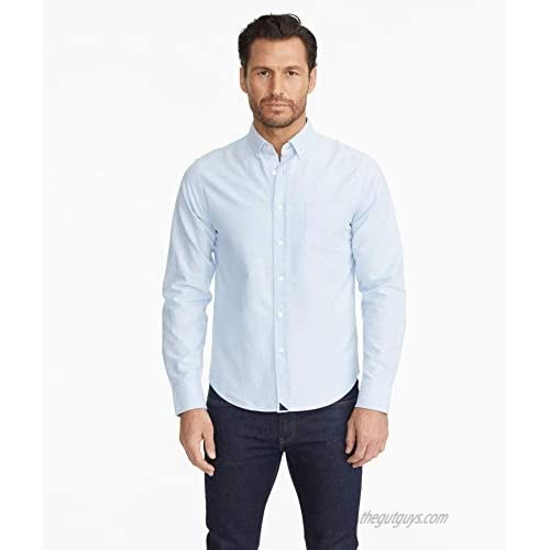 UNTUCKit Rioja - Untucked Shirt for Men Long Sleeve Light Blue Oxford Medium