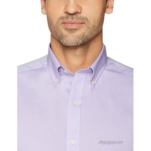 Brand - Buttoned Down Men's Tailored-Fit Button Collar Pinpoint Non-Iron Dress Shirt Purple 15 Neck 34 Sleeve