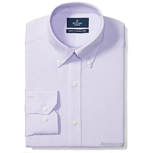  Brand - Buttoned Down Men's Tailored-Fit Button Collar Pinpoint Non-Iron Dress Shirt  Purple  16" Neck 36" Sleeve