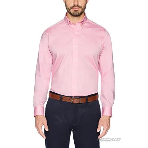 Buttoned Down Men's Standard Classic Fit Button Collar Solid Non-Iron Dress Shirt with No Pocket
