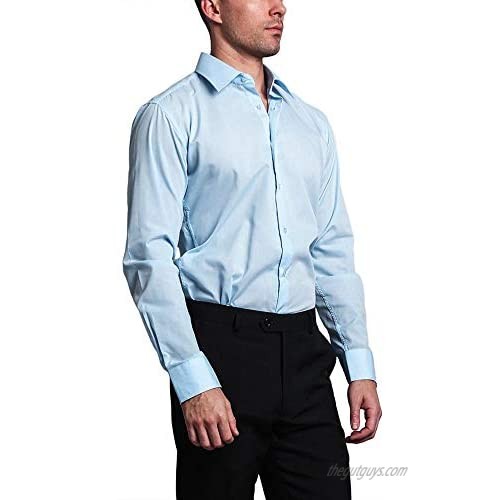 G-Style USA Men's Slim Fit Dress Shirt - Sky Blue - S/14-14.5/32-33