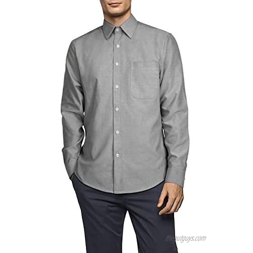 HISDERN Men's Regular Fit Oxford Dress Shirts Long Sleeve Casual Poplin Solid Button Down Shirt for Business