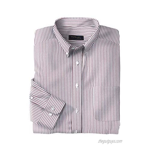 KingSize KS Signature Men's Big & Tall Wrinkle-Resistant Oxford Dress Shirt - Tall - 18 1/2 35/6  Light Grey Stripe