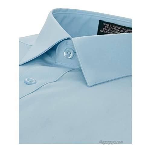 Marquis Men's Slim Fit Solid Dress Shirt Light Blue Medium 15-15.5 Neck 32/33 Sleeve