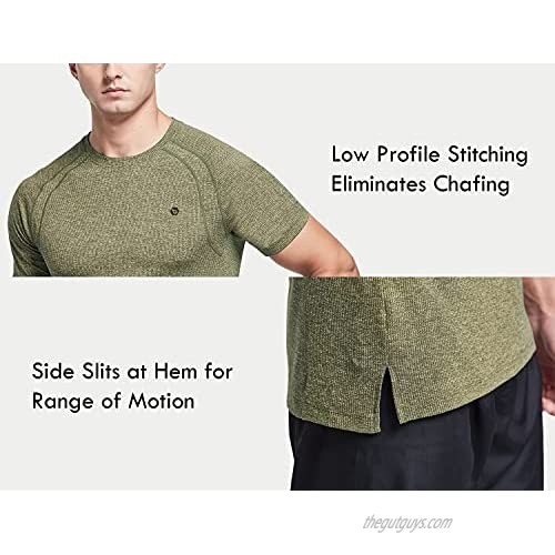 BALEAF Men's Workout Shirts Lightweight Quick Dry Short Sleeve Shirt for Running Hiking