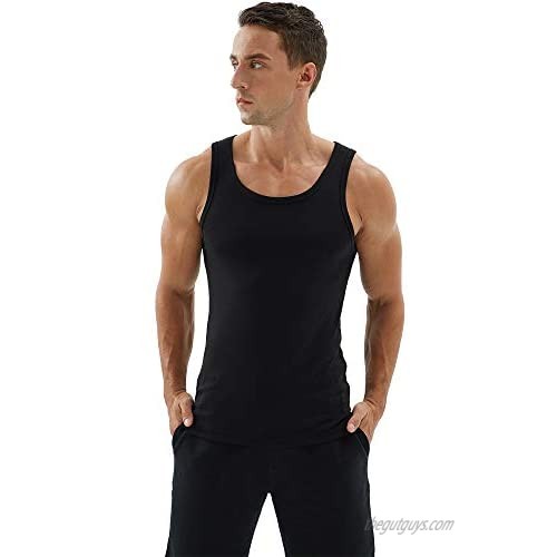 icyzone Workout Tank Tops for Men - Athletic Tops Muscle Tank Gym Running Exercise Shirts (Pack of 2)