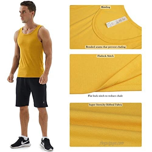 icyzone Workout Tank Tops for Men - Athletic Tops Muscle Tank Gym Running Exercise Shirts (Pack of 2)