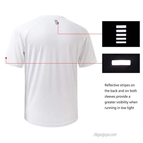 Lightbare Men Running Sports Shirts Short Sleeve Lightweight Quick Dry Anti Odor