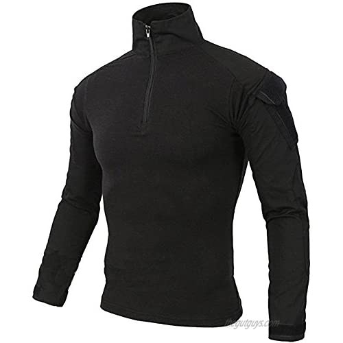LiliChan Tactical Shirts for Men Long Sleeve Military Shirt Outdoor Shirt Tactical Combat Shirt with Zipper