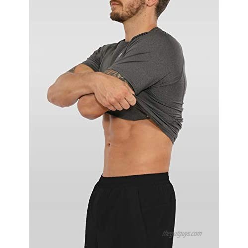 ODODOS UPF 50+ Fitted Athletic T-Shirts Raglan Short Sleeve Fishing Running UV Sun Protection Tops for Men