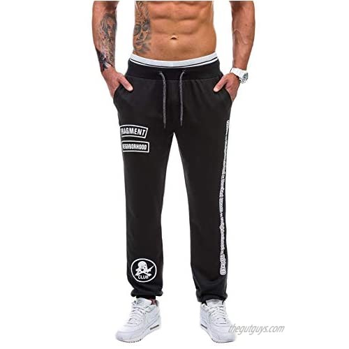 Annystore Mens Athletic Jogger Pants Loose Fit Running Sweatpants Gym Workout Trousers with Pocket