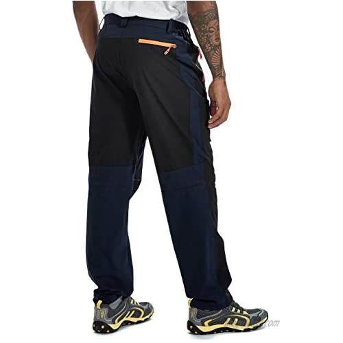 BGOWATU Men's Outdoor Hiking Pants Quick Dry Lightweight Cargo Work Pants Water Resistant Zipper Pockets