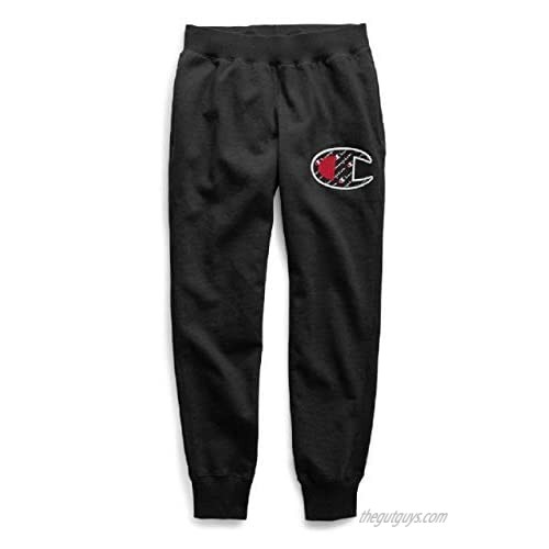 Champion Men's Reverse Weave Sublimated C Logo Fleece Jogger Pant (Black  Medium)