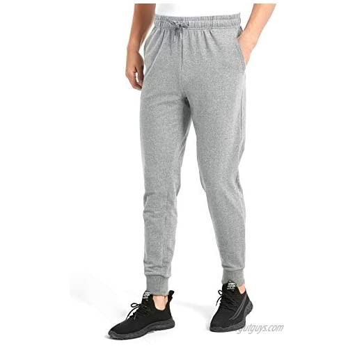Inno Cotton Joggers for Men Comfy Sweatpants Tapered Active Yoga Lounge Casual Workout Pants with Pockets